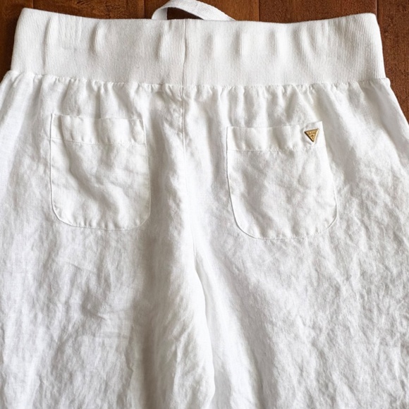 Y2K GUESS 100% White Linen Straight Leg Pants Women M - Picture 8 of 13